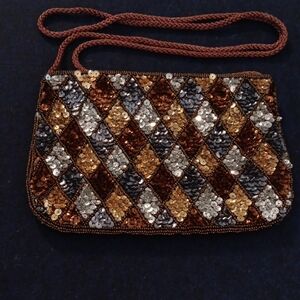 Valenti Franco Sequin Harlequin Pattern clutch or Crossbody
